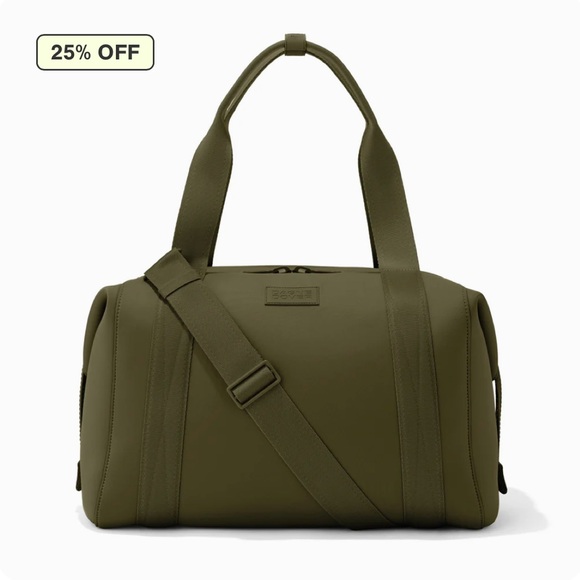 DAGNE DOVER Landon Neoprene Carryall Bag in LARGE- DARK MOSS (olive) - Picture 1 of 10